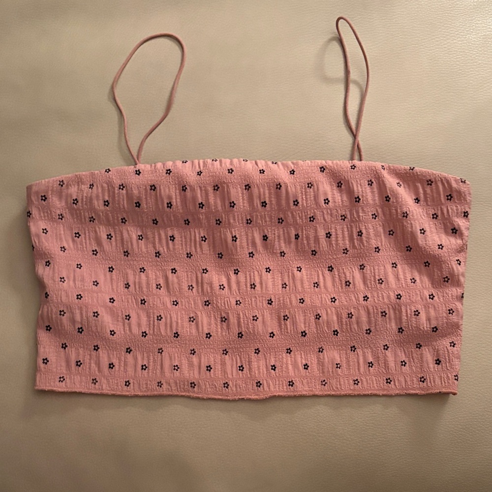 Pink Floral Crop Top
